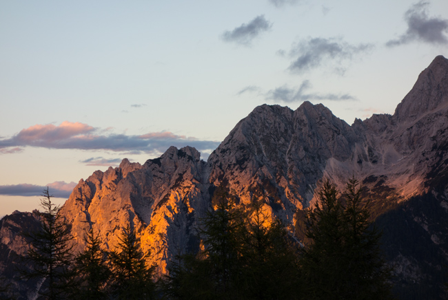 Der Sonnenuntergang an der Berghütte Poštarski dom inspirierte mich …