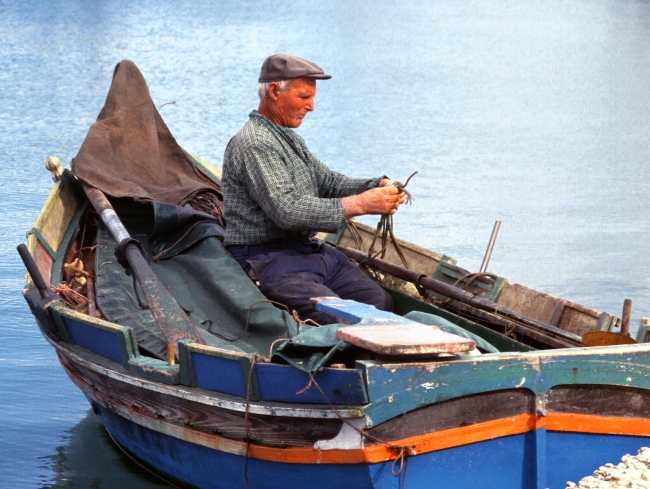 Fischer auf Malta (Foto: Christof Herrmann, 1994)