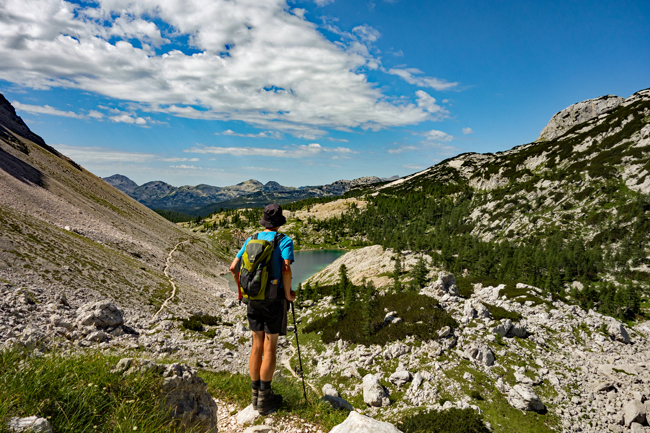 Im wunderschönen Sieben-Seen-Tal auf der 22. Etappe ist das Gröbste der Alpenüberquerung geschafft. (Foto: Christof Herrmann, 2017)