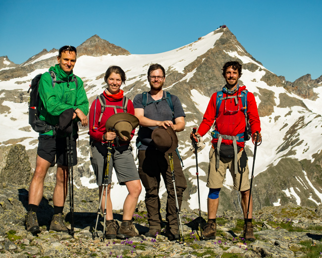 Mit Ina, Rene und Tommy auf der Fraganter Scharte, dem mit 2754 m höchsten Punkt der Alpenüberquerung Salzburg - Triest.