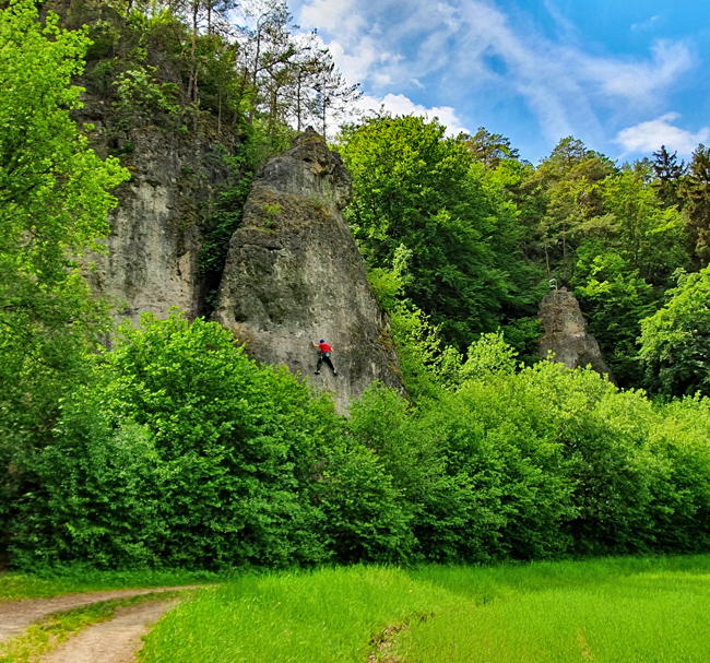 Die Fränkische Schweiz ist auch als Klettereldorado bekannt. (Foto: Christof Herrmann)