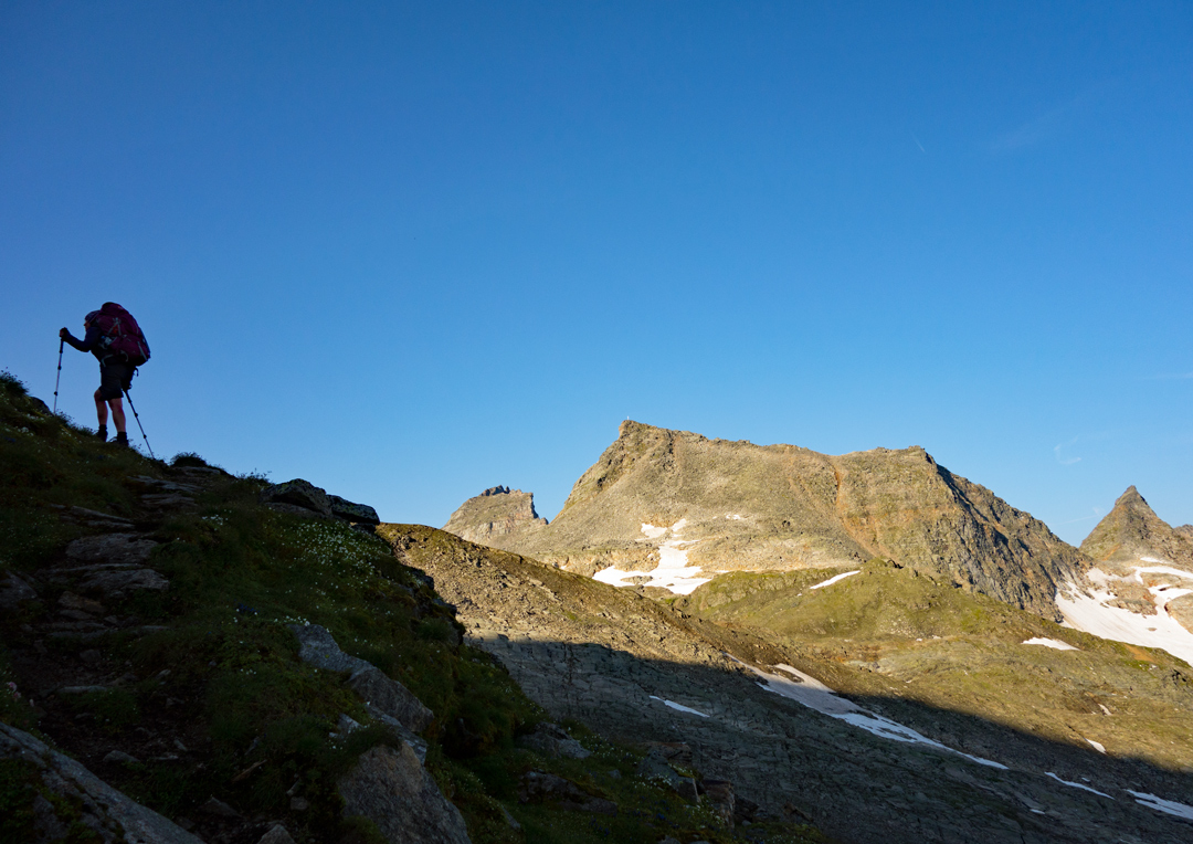 Kurz vor der Fraganter Scharte auf der Alpenüberquerung Salzburg - Triest. (Foto: Christof Herrmann, 2015)